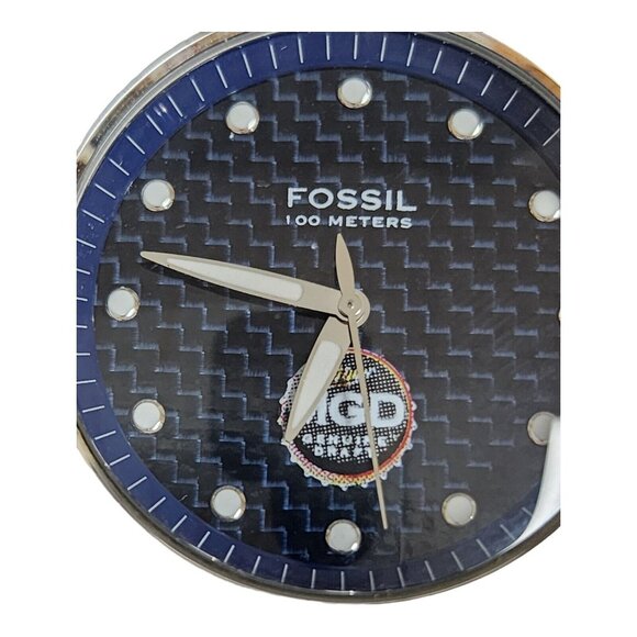 Vtg Fossil Blue PR-5102 Mens Watch MGD Miller Genuine Draft 40mm New Battery - Picture 3 of 15